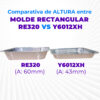 Comparativa altura molde pollo vs postre Molde de aluminio p/Postre -Y6012XH