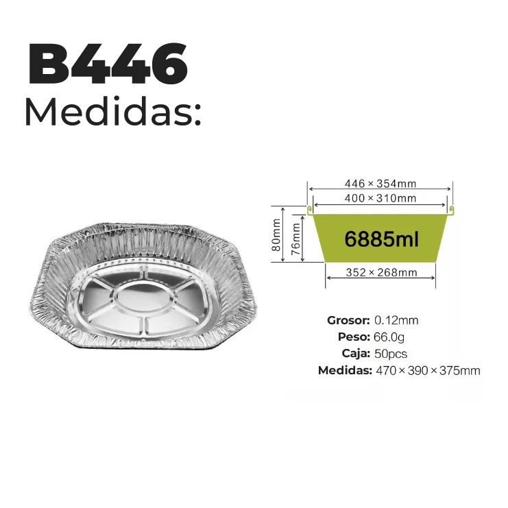 Molde de aluminio Ovalado -B446