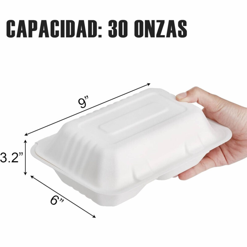 Contenedores de bagazo 9x6" con División -Leopack