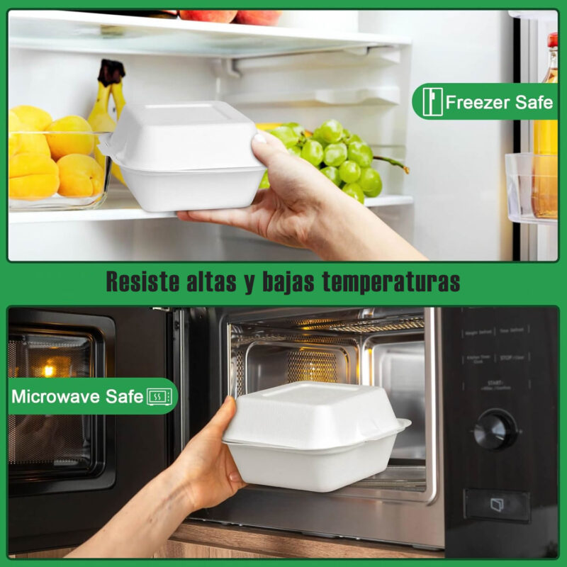 Contenedores de Bagazo 6x6" Liso -Leopack