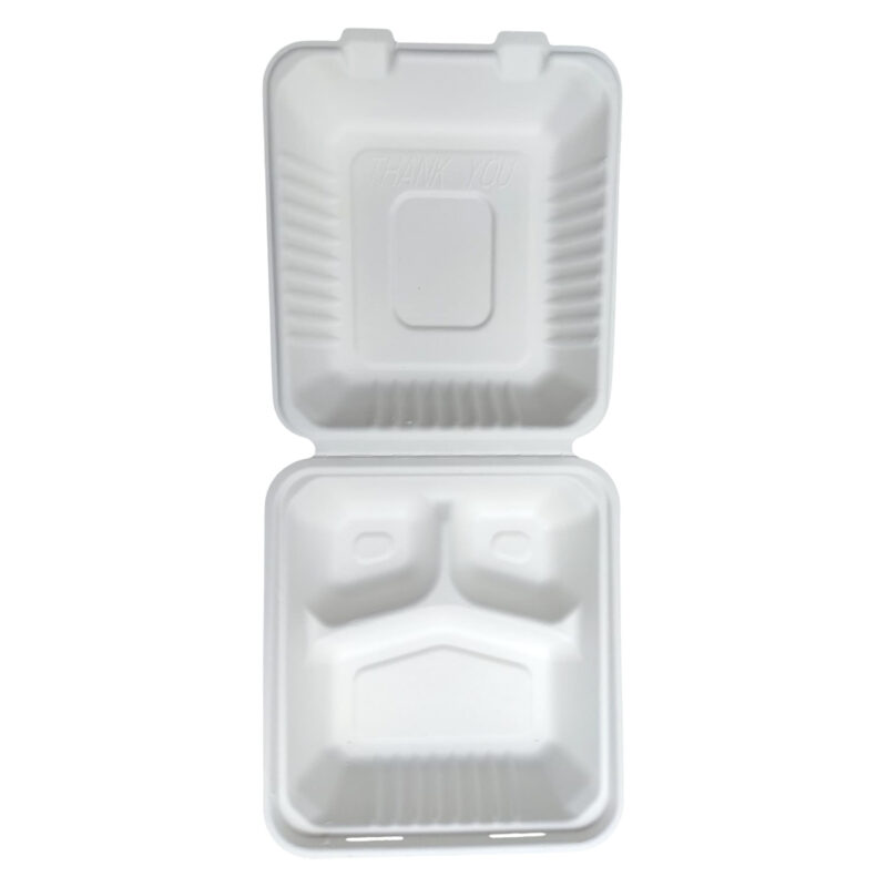 Contenedores de Bagazo 8x8" con División -LeoPack