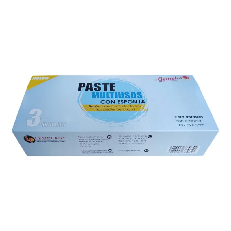 Paste con esponja PQx3 CAJA arriba tres cuartos Paste verde con esponja Px3U -Gemela's